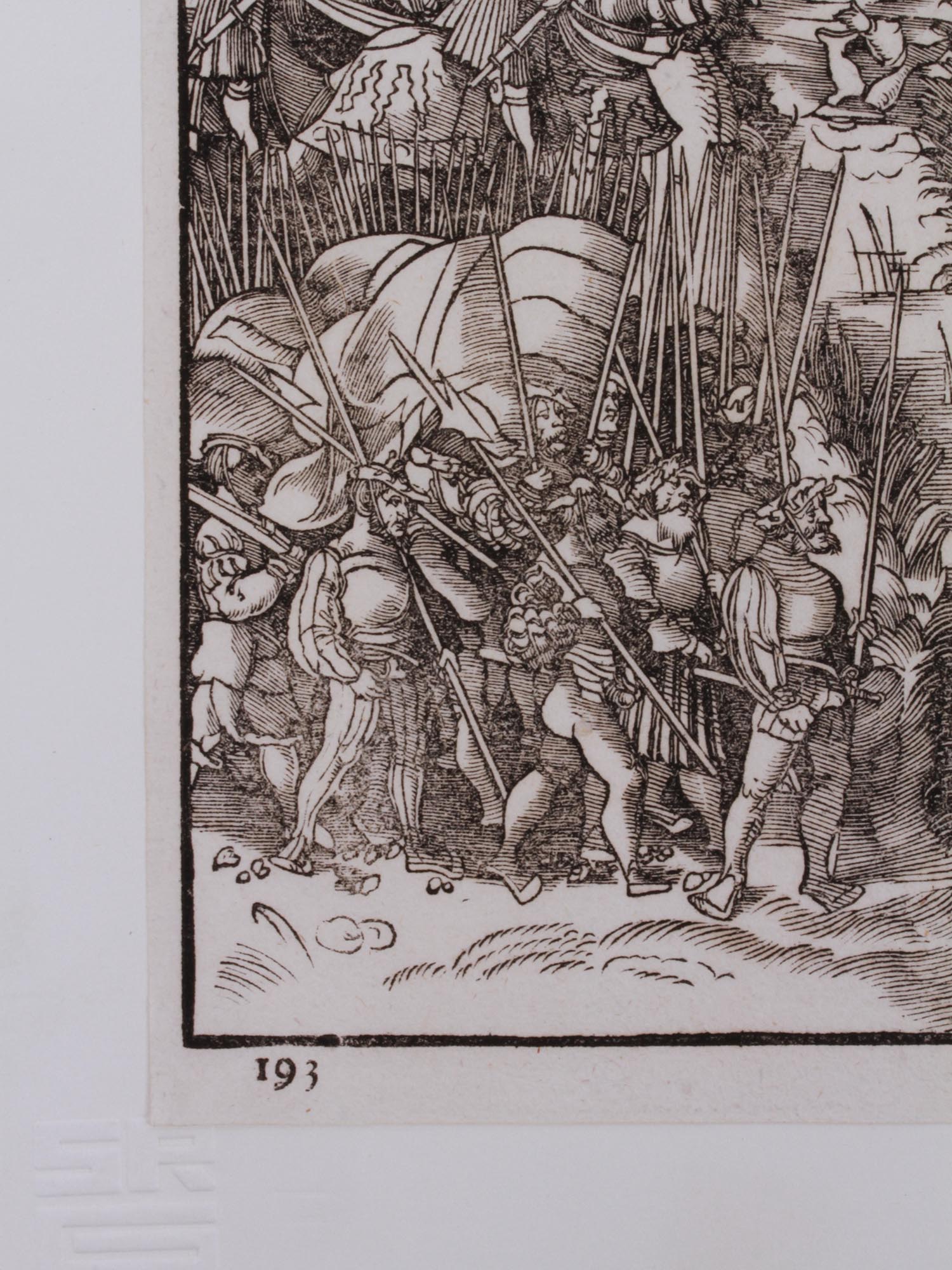 ANTIQUE WOODCUT MEDIEVAL BATTLE BY LEONHARD BECK PIC-3